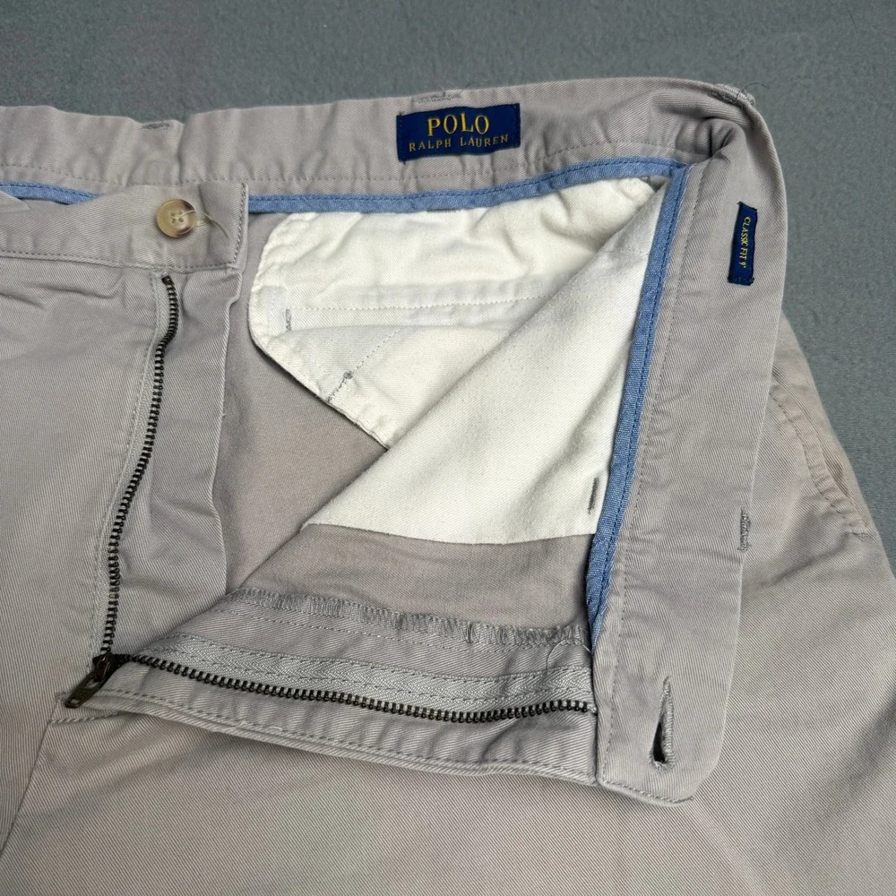 Polo Ralph Lauren Mens Classic Fit 9 Chino Shorts Tan Khaki Cotton Twill 38